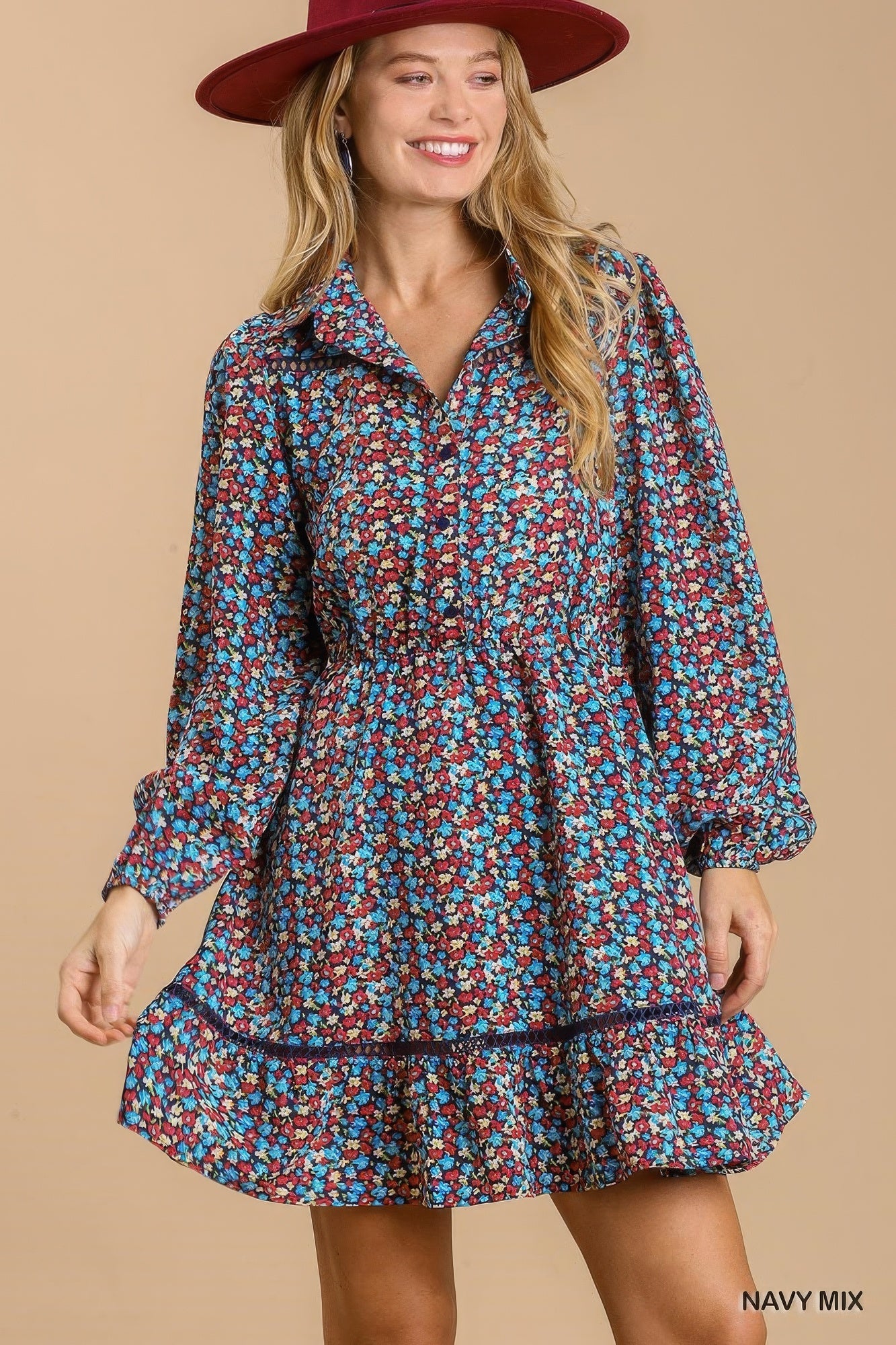 Floral Print Shirtdress + Crochet Detailing