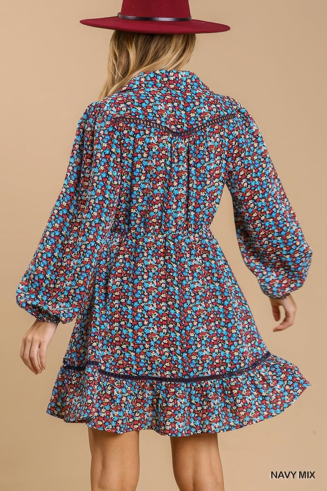 Floral Print Shirtdress + Crochet Detailing