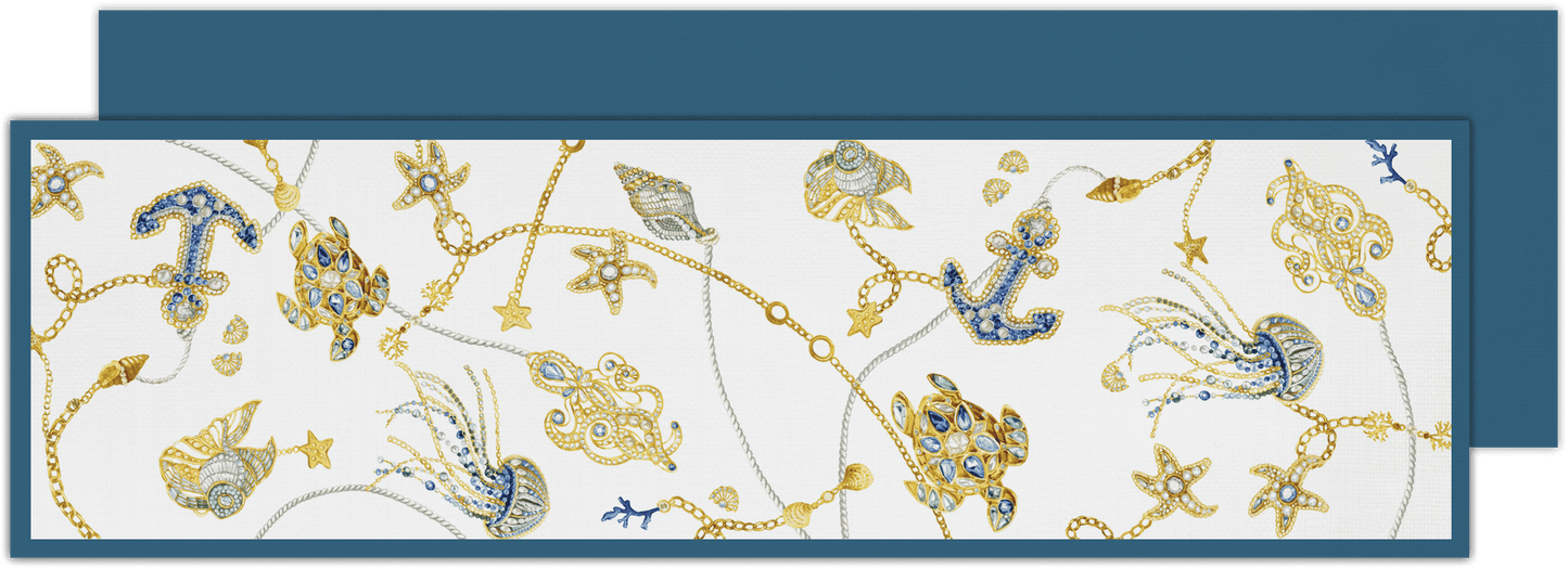 Nautical Mediterranean Design Table Runner in Navy by Portofino