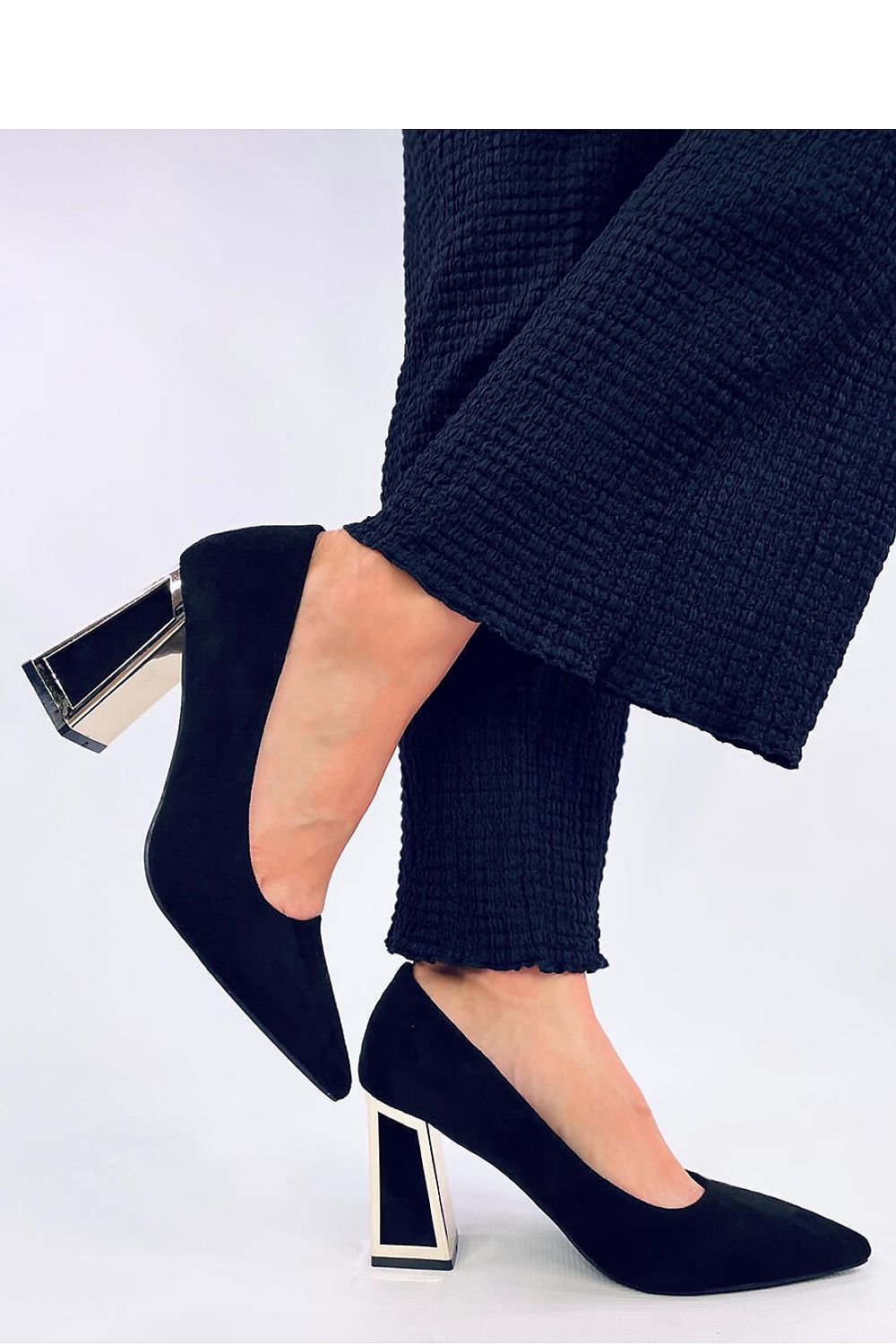 The Block-Heel Pump Metallic