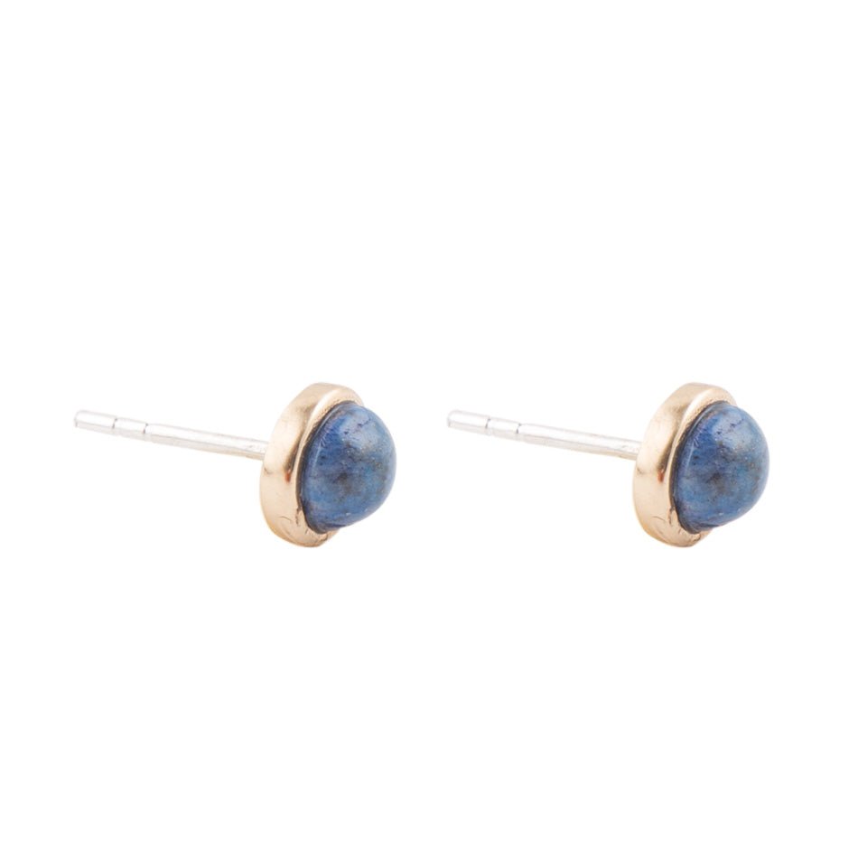 Dainty Lapis and Bronze Earrings