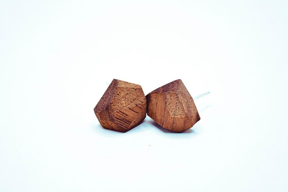 Handmade Geometric Wood Studs