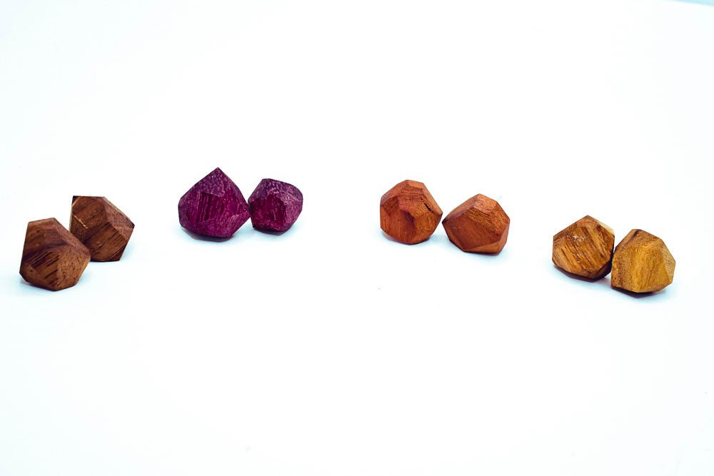 Handmade Geometric Wood Studs
