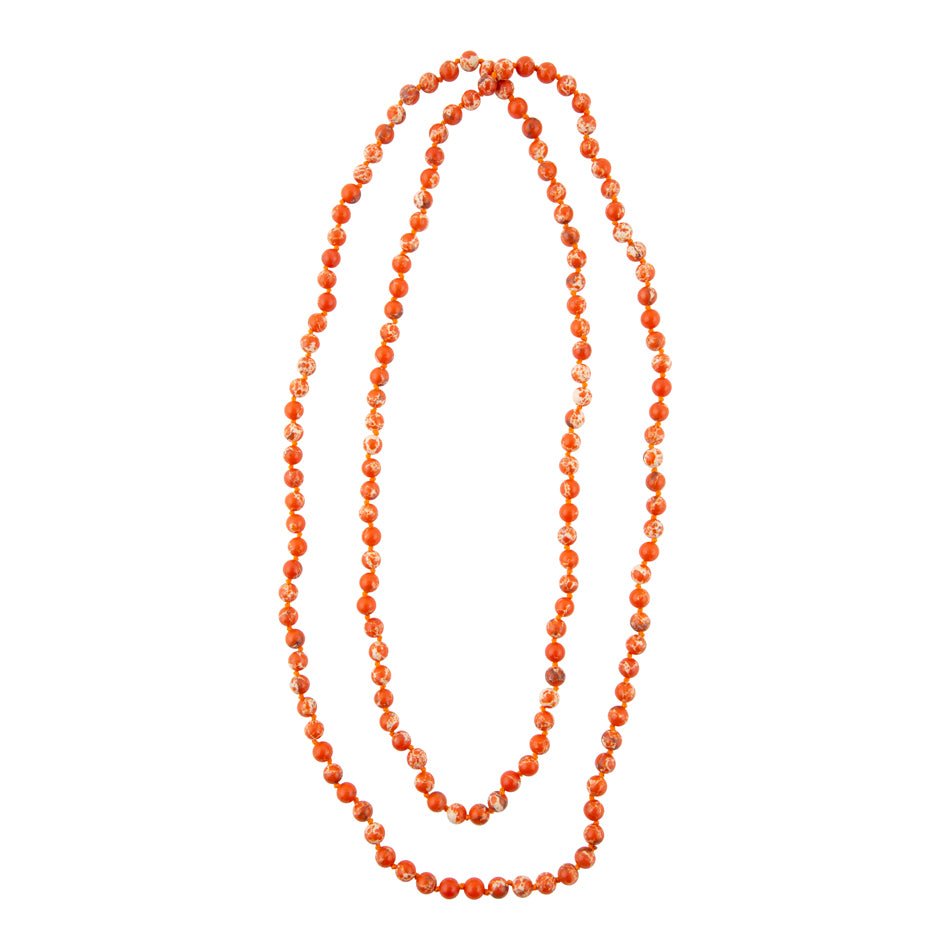 Polished Orange Jasper Beaded Strand