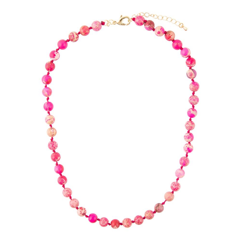Love Knots Pink Jasper Necklace