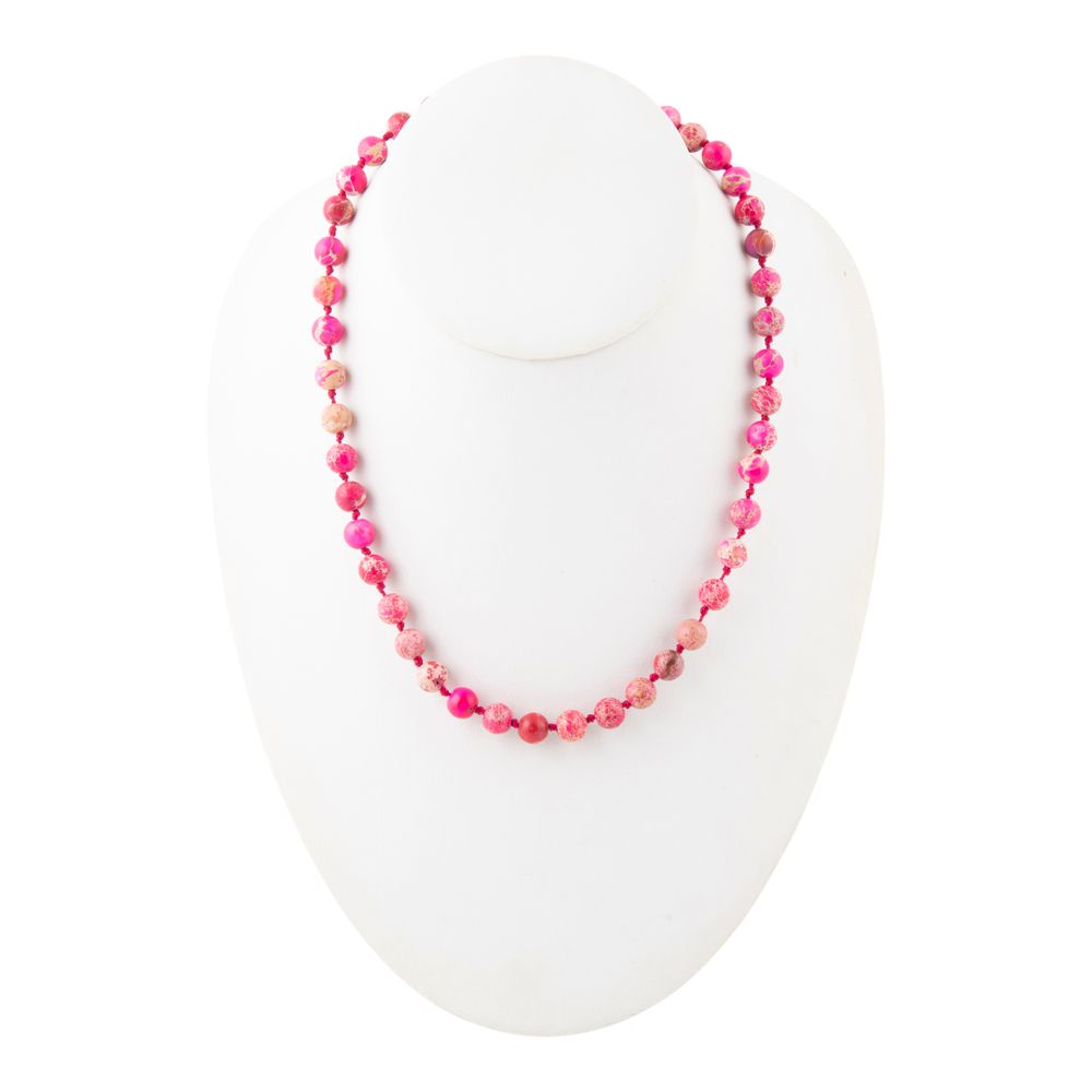 Love Knots Pink Jasper Necklace