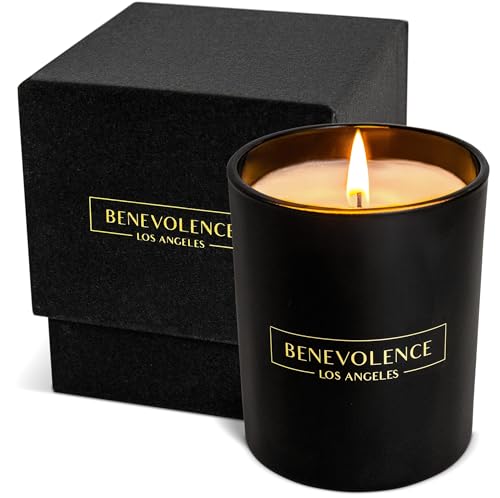 Santal Candle by Benevolence LA Candles | 14.5 oz| 3 Wick Natural Soy in Black Wax