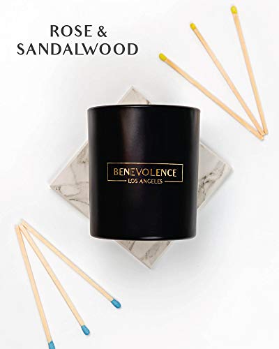 Santal Candle by Benevolence LA Candles | 14.5 oz| 3 Wick Natural Soy in Black Wax