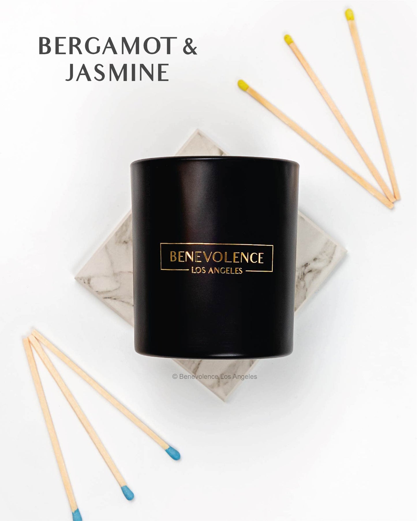 Santal Candle by Benevolence LA Candles | 14.5 oz| 3 Wick Natural Soy in Black Wax