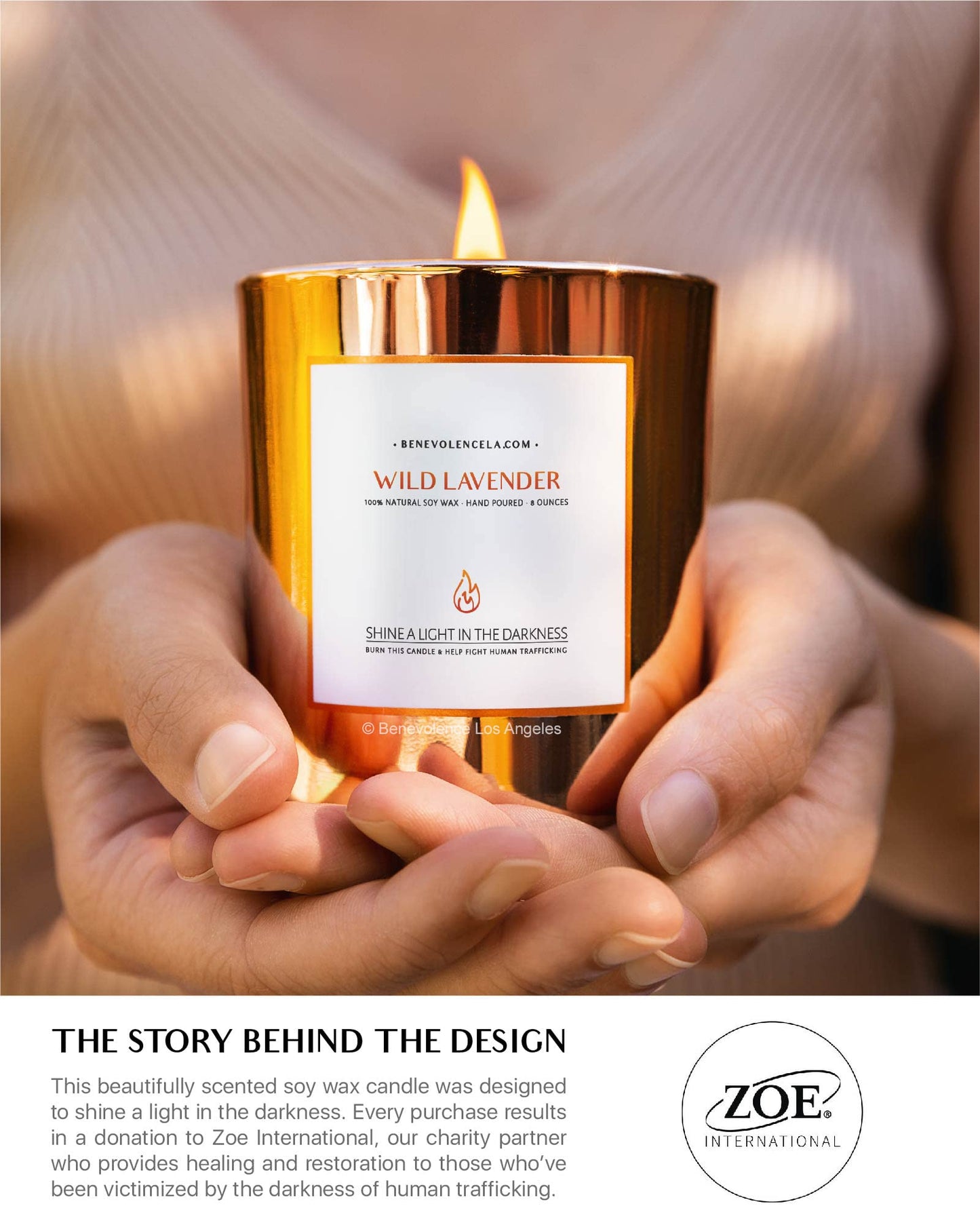 Santal Candle by Benevolence LA Candles | 14.5 oz| 3 Wick Natural Soy in Black Wax