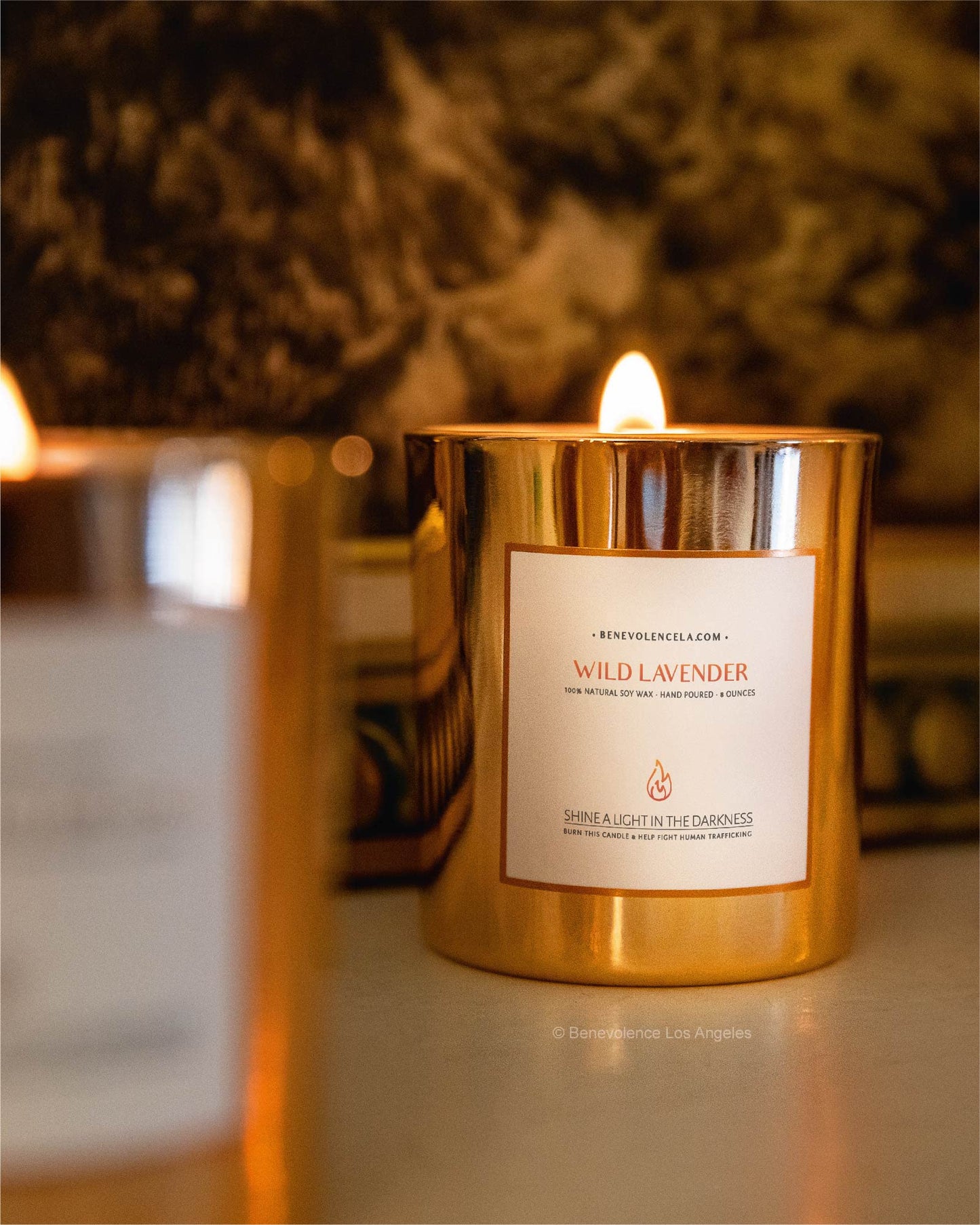 Santal Candle by Benevolence LA Candles | 14.5 oz| 3 Wick Natural Soy in Black Wax