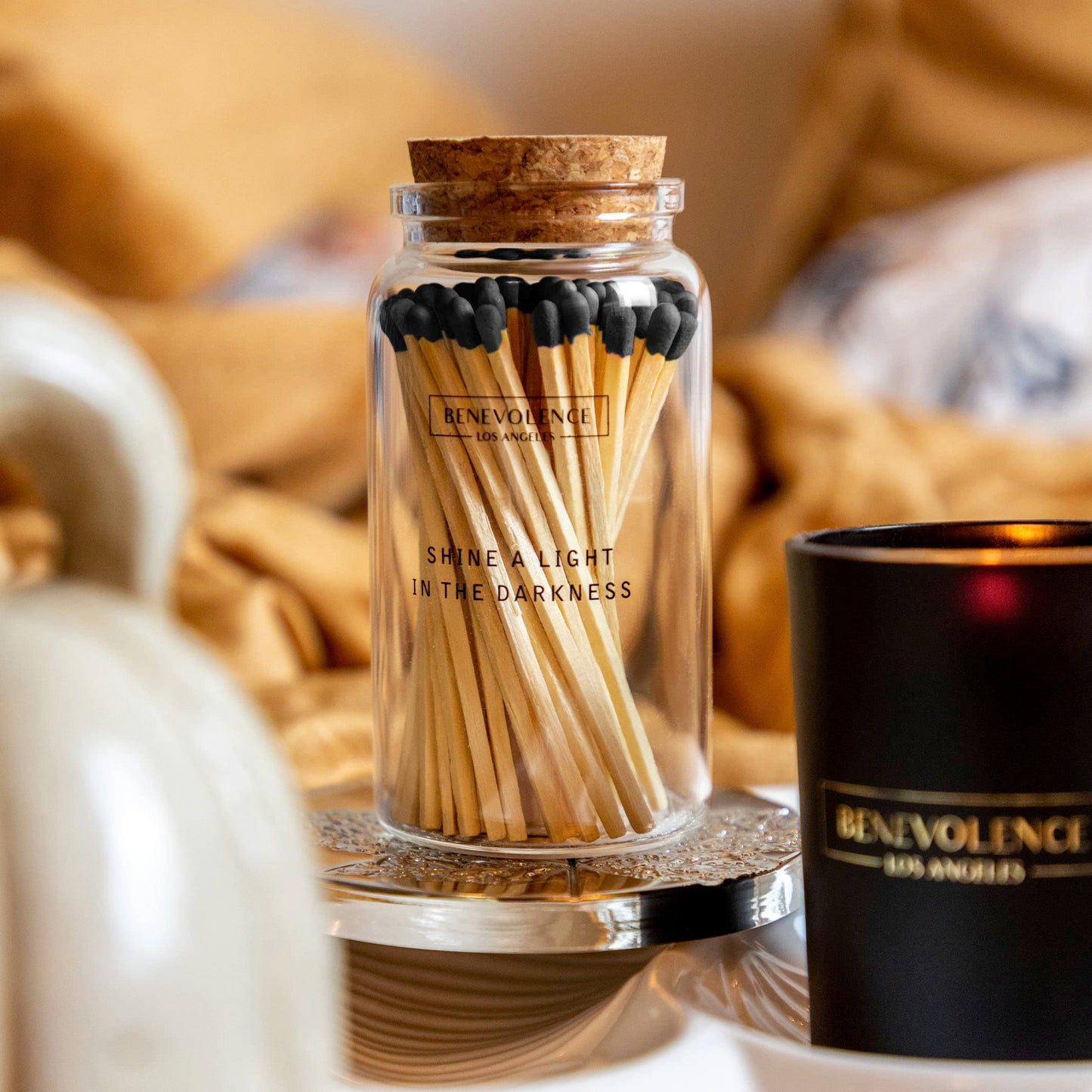 Santal Candle by Benevolence LA Candles | 14.5 oz| 3 Wick Natural Soy in Black Wax