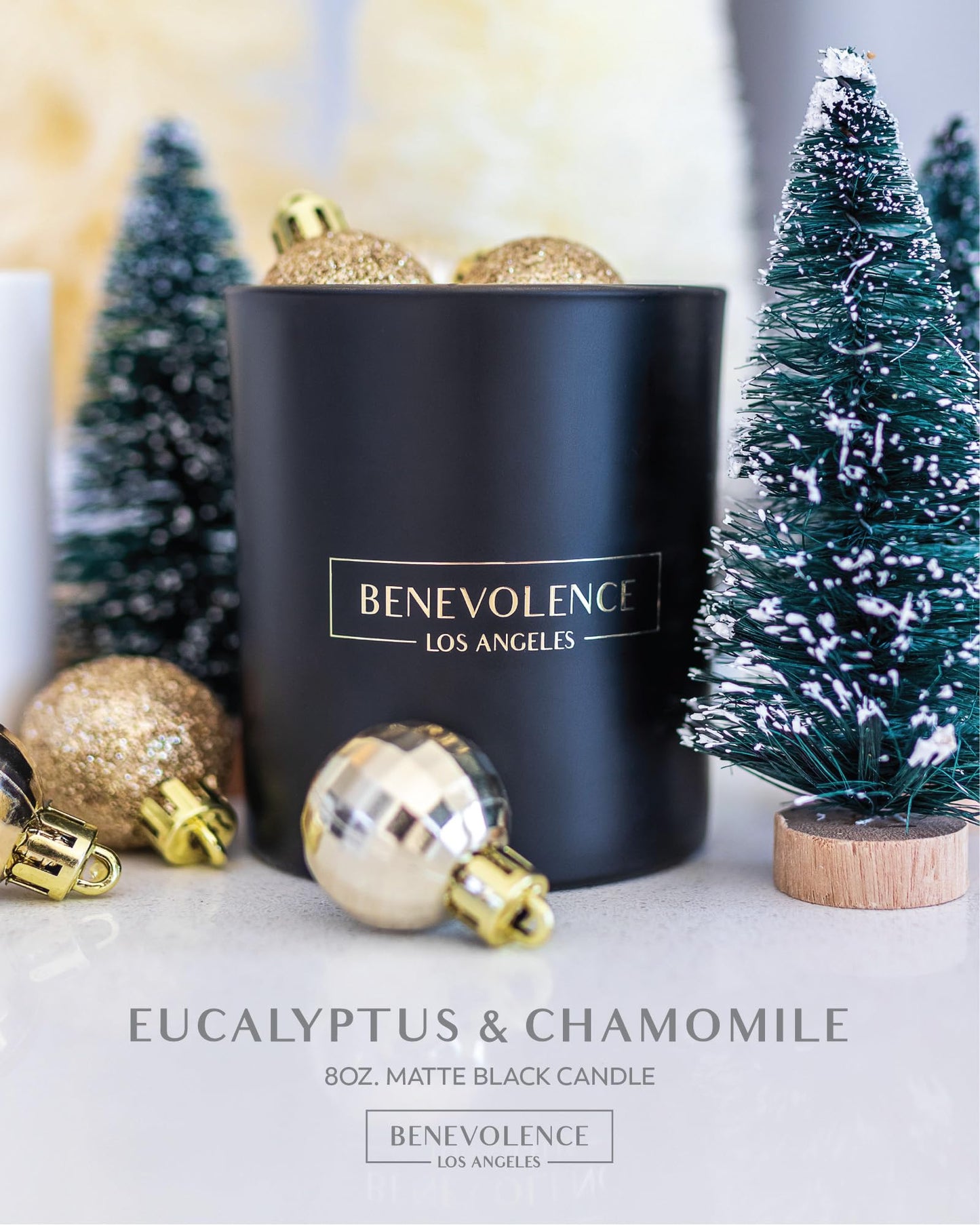 Santal Candle by Benevolence LA Candles | 14.5 oz| 3 Wick Natural Soy in Black Wax