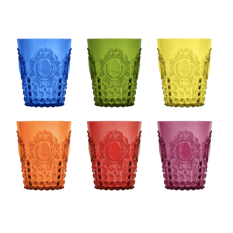 Outdoor Rocks Glasses in Assorted Gemstone Colors [Set of 6] from the Baroque & Rock Anniversary