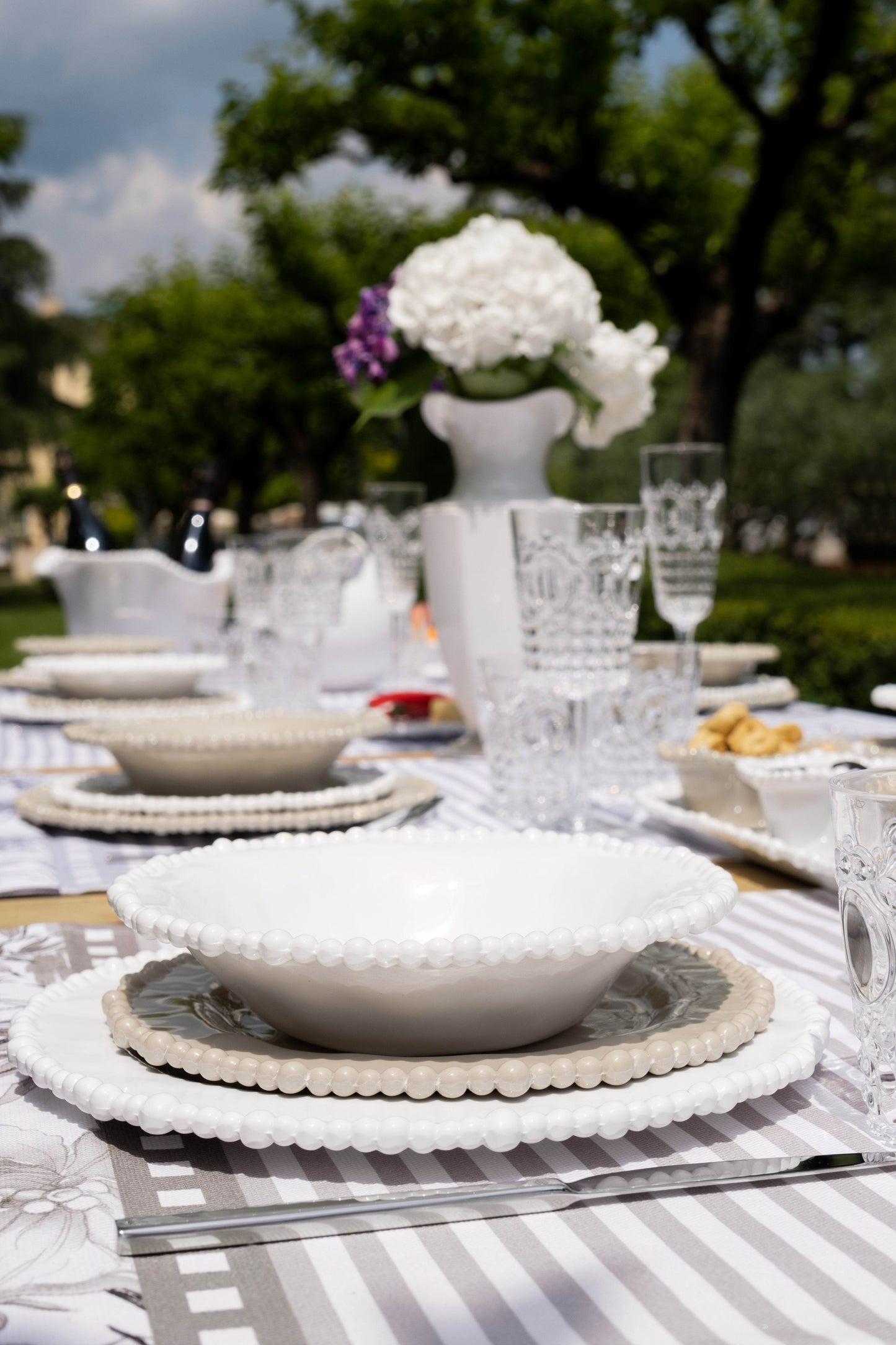 Outdoor Dessert Plates in Taupe [Set of 6] by Baci Milano
