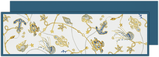 Nautical Mediterranean Design Table Runner in Navy by Portofino