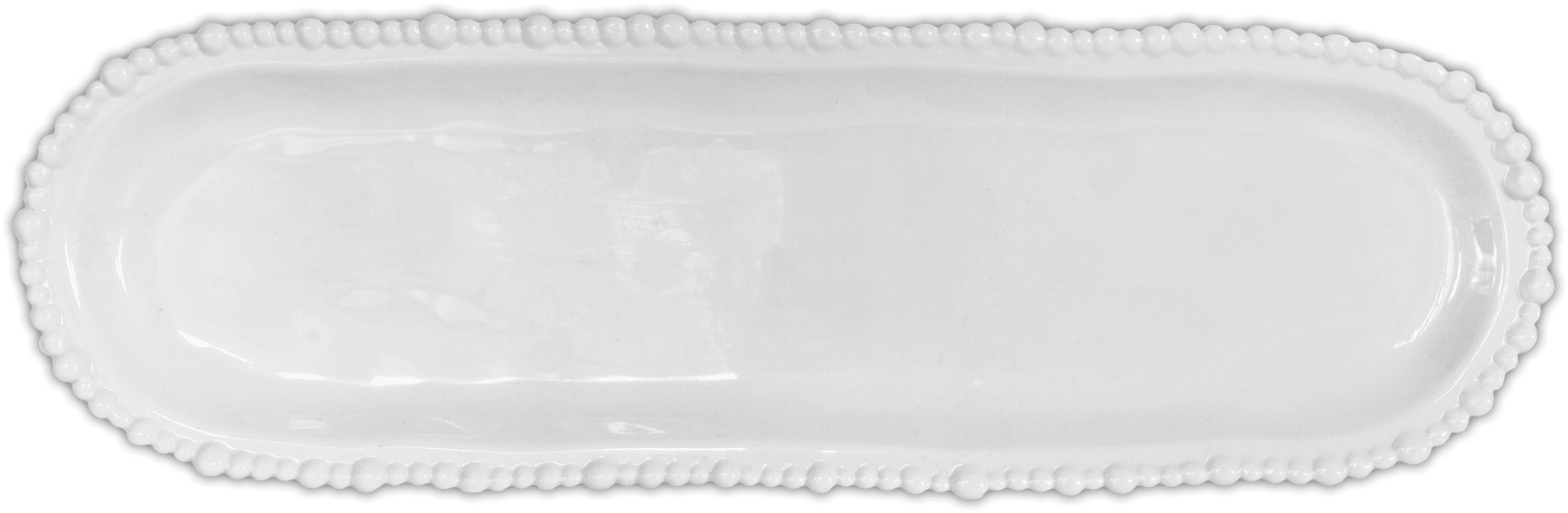 Oblong Outdoor Serving Platter in Antique White by Baci Milano
