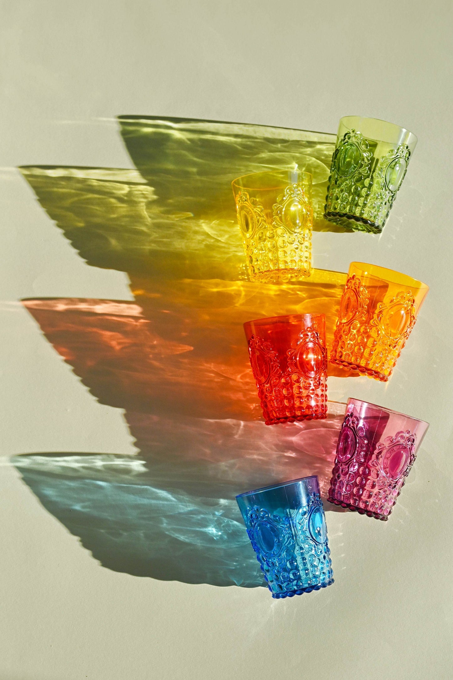 Outdoor Rocks Glasses in Assorted Gemstone Colors [Set of 6] from the Baroque & Rock Anniversary
