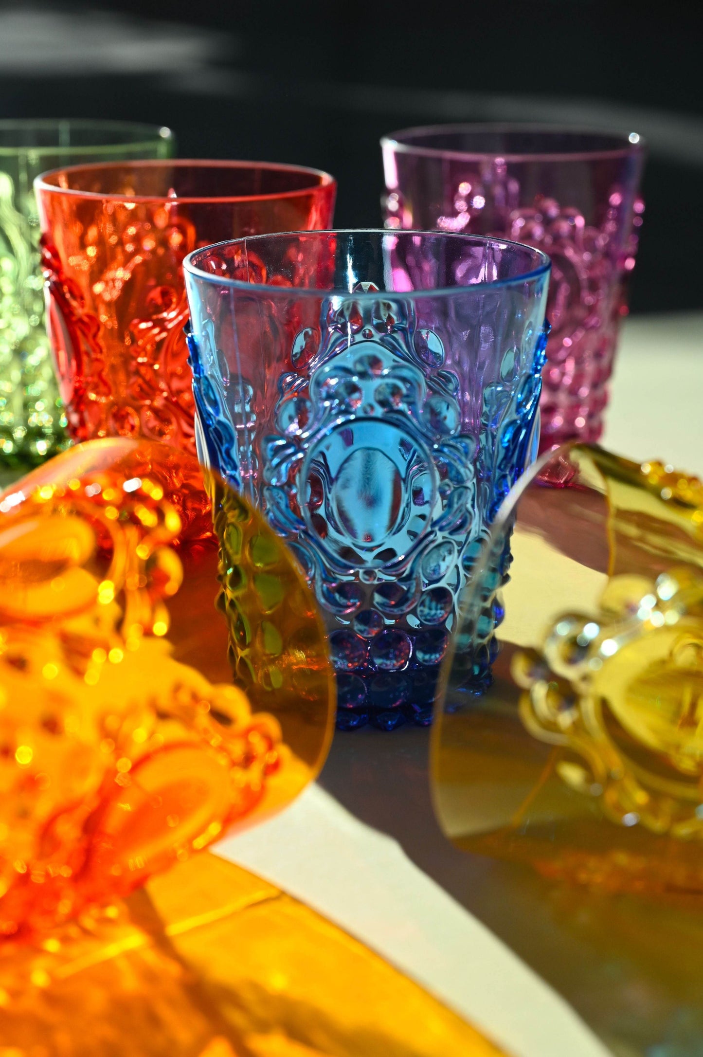 Outdoor Rocks Glasses in Assorted Gemstone Colors [Set of 6] from the Baroque & Rock Anniversary