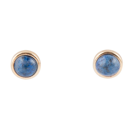 Dainty Lapis and Bronze Earrings