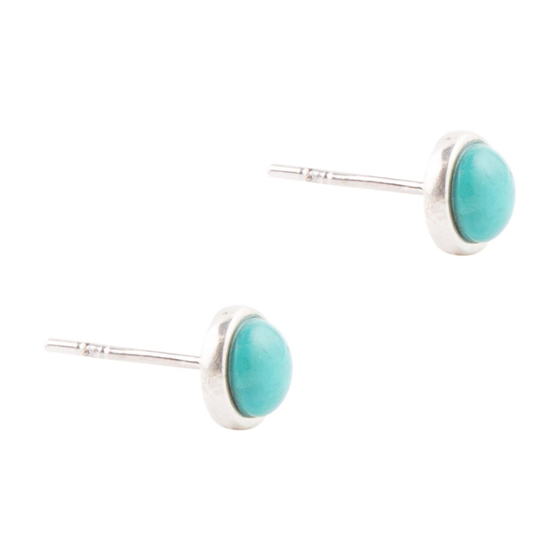 Dainty Dot Turquoise & Sterling Earrings