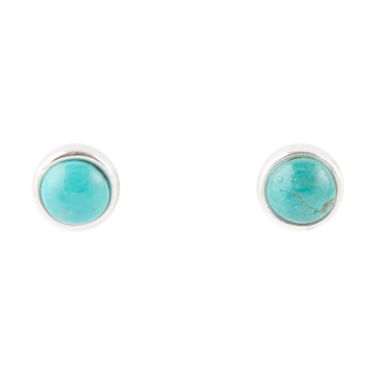 Dainty Dot Turquoise & Sterling Earrings