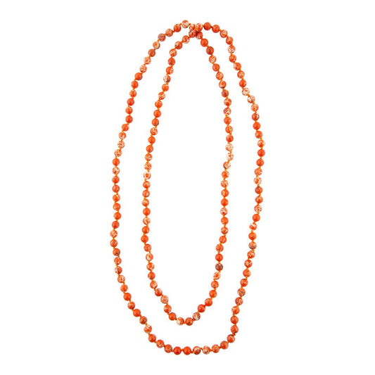 Polished Orange Jasper Beaded Strand